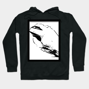 Black white design of hand with mouse Hoodie